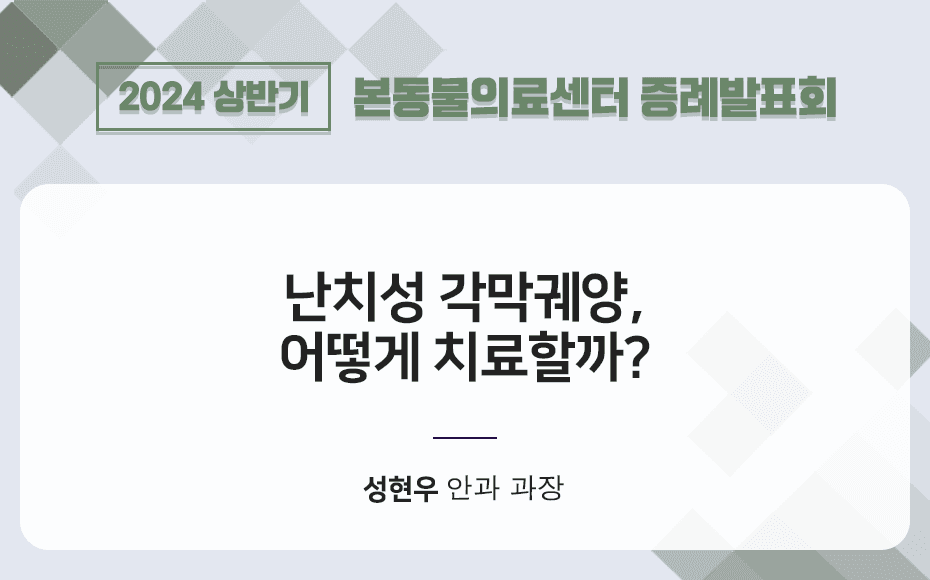 난치성 각막궤양 어떻게 치료할까